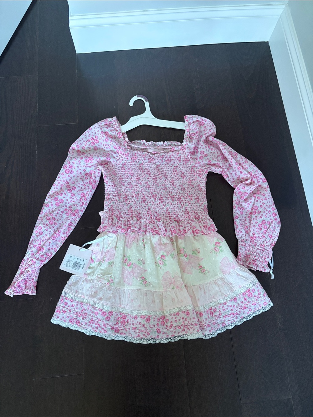 LoveShackFancy x Target Girls Pink Floral Smocked Top and Skirt Set NWT 12